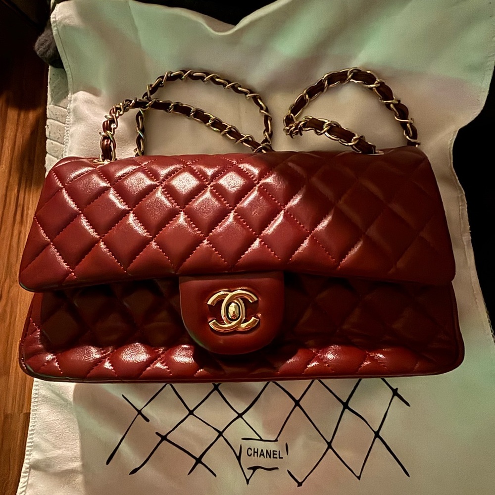 Chanel Burgundy Quilted Leather Bag